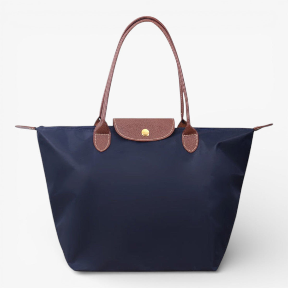 Water-Resistant Nylon Tote Bag with Leather Accents – Spacious Everyday Carry Purse for Work Travel Shopping