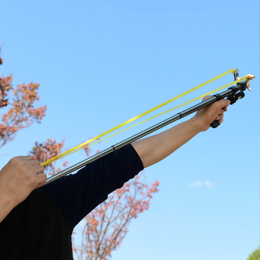 Adjustable Precision Slingshot with Laser Sight & Telescoping Handle for Target Shooting & Outdoor Recreation