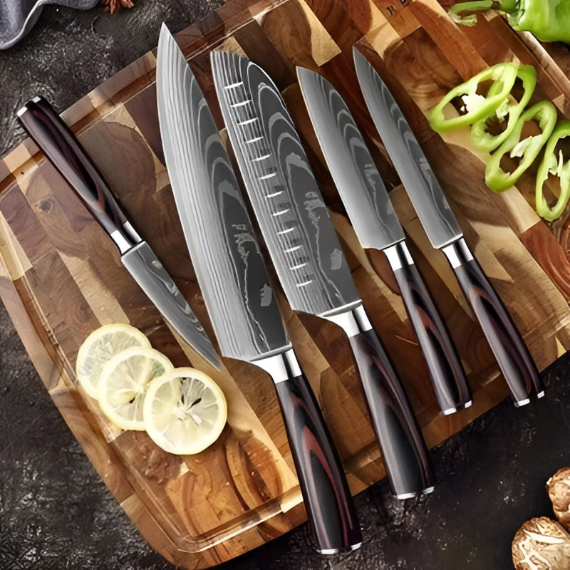 Imperial Collection | Chef Knife Set with Ergonomic Wood Handle | Damascus Steel for Precision Culinary Mastery