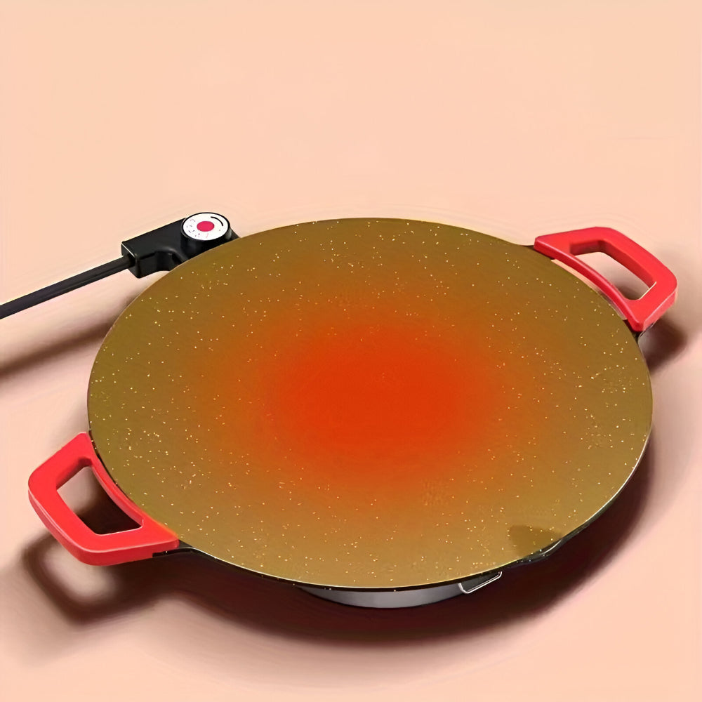Indoor Cooking | Cast Iron Grill Pan with Electric Power | Smokeless Griddle for Effortless Meal Preparation