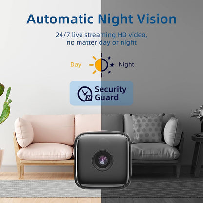 Indoor Security Camera with Night Vision & Motion Alerts | WiFi App-Enabled Wireless Home Monitor for Bedrooms, Nurseries & Living Spaces
