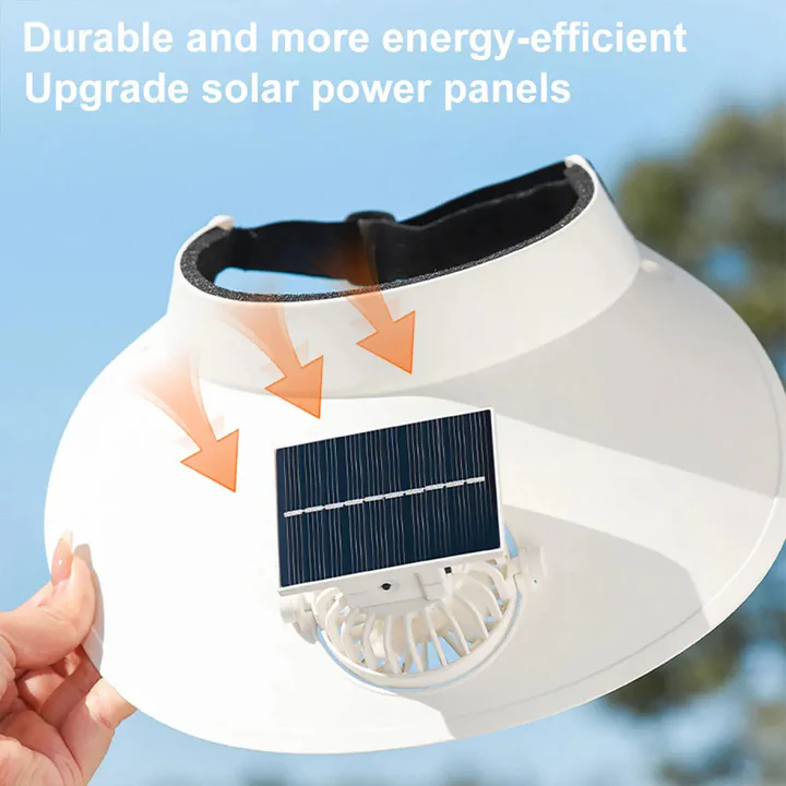 Innovative Sun Visor Hat with Solar Cooling Fan for Ladies - Lightweight & Adjustable for Ultimate Comfort Outdoors