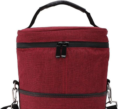 Insulated Wine Tote Bag for 2 Bottles with Adjustable Strap | Durable Canvas Carrier for Safe Travel