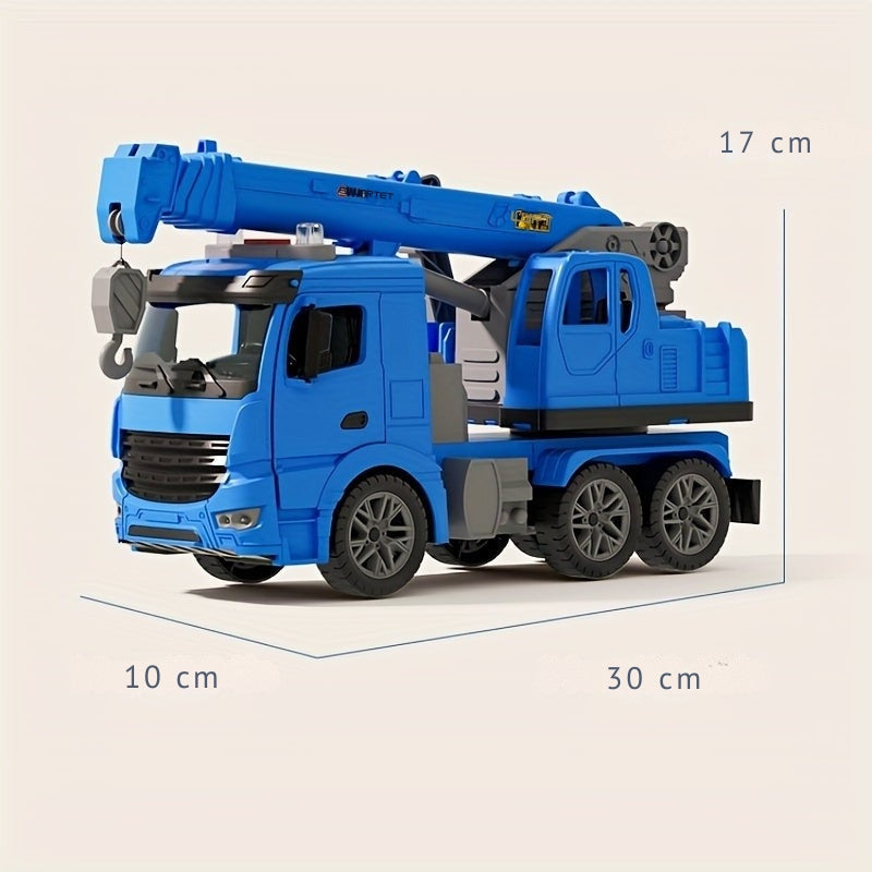 Toy Trucks for Kids, Crane Truck Toy with Lights and Sounds, Interactive Construction Toy Machinery for Ages 3 and Up