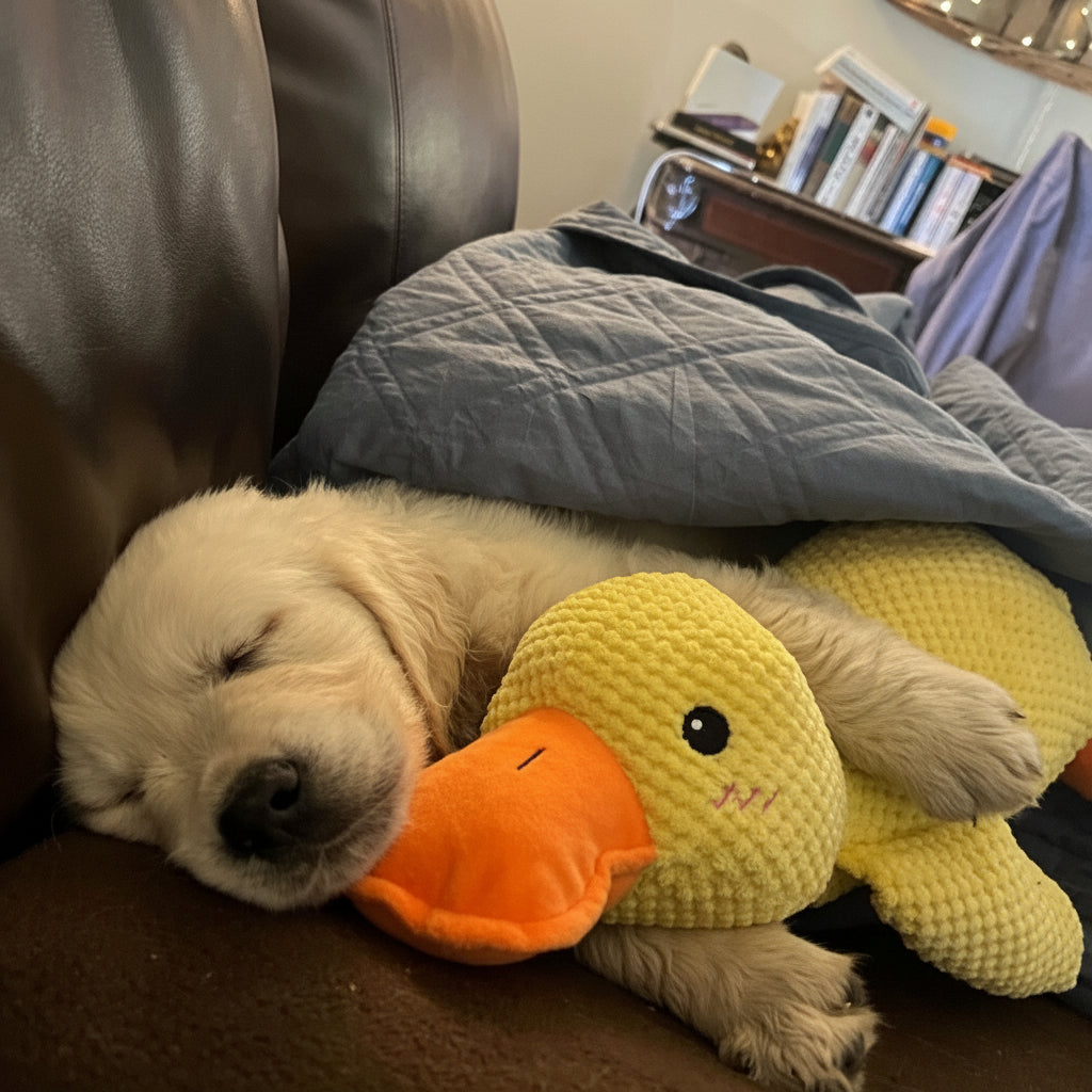 Interactive Dog Toy | Calming Duck with Quacking Sound | Engaging Chew Toy for Stress Relief