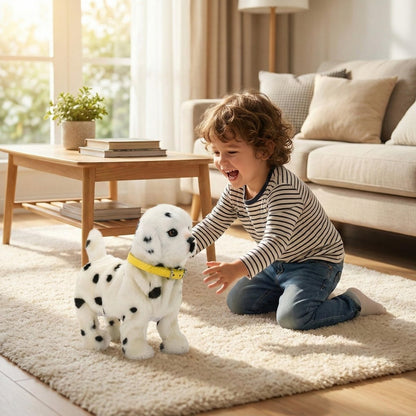 Interactive Robot Dog, Realistic Robotic Puppy with Walking and Barking, Plush Toy Dog for Kids