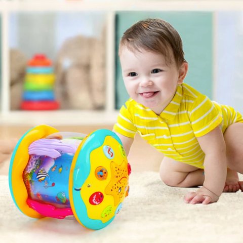 Interactive Sensory Baby Drum Toy with Lights & Music | Engaging Activity for Early Learning