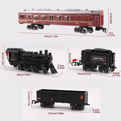 Electric Train Set for Kids with Lights and Sounds, Battery Operated Toy Train with Steam Effects, Railway Toy Set