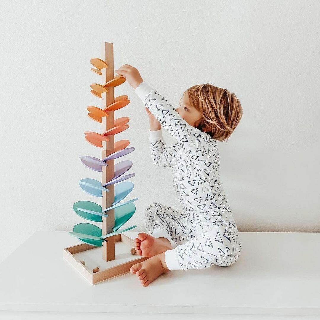 Musical Ball Drop Tower Toy for Toddlers | Sensory Development Activity with Colorful Rolling Tracks | Safe Wooden Learning Game for Early