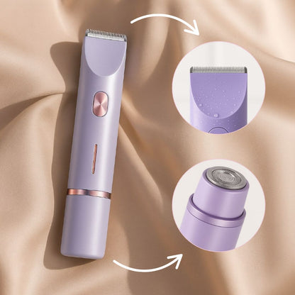Cordless Electric Body Shaver for Women | Waterproof Trimmer for Sensitive Skin | Dual Heads Wet Dry Use | Travel-Ready USB Rechargeable