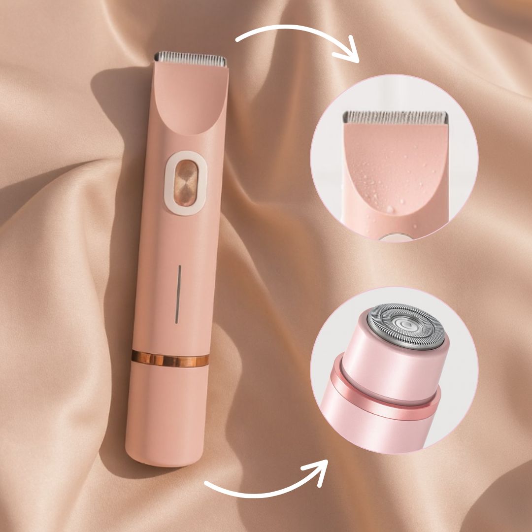 Cordless Electric Body Shaver for Women | Waterproof Trimmer for Sensitive Skin | Dual Heads Wet Dry Use | Travel-Ready USB Rechargeable