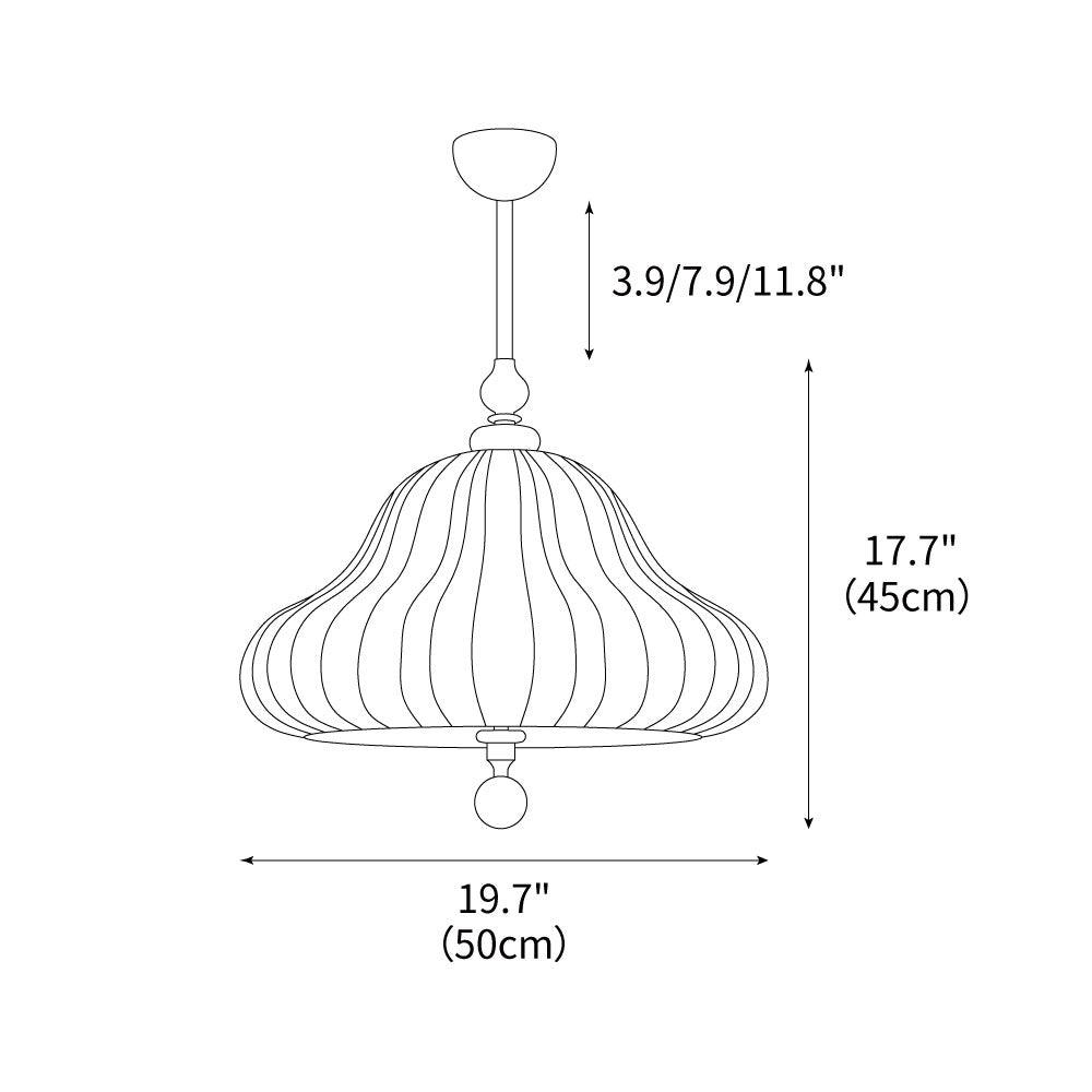Adjustable Hanging Lamp with Layered Petal Shade Wood Metal Mixed Material 20 Inch Diameter for Dining Living Bedroom