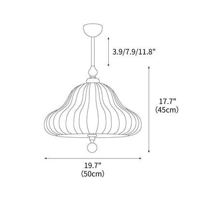 Adjustable Hanging Lamp with Layered Petal Shade Wood Metal Mixed Material 20 Inch Diameter for Dining Living Bedroom