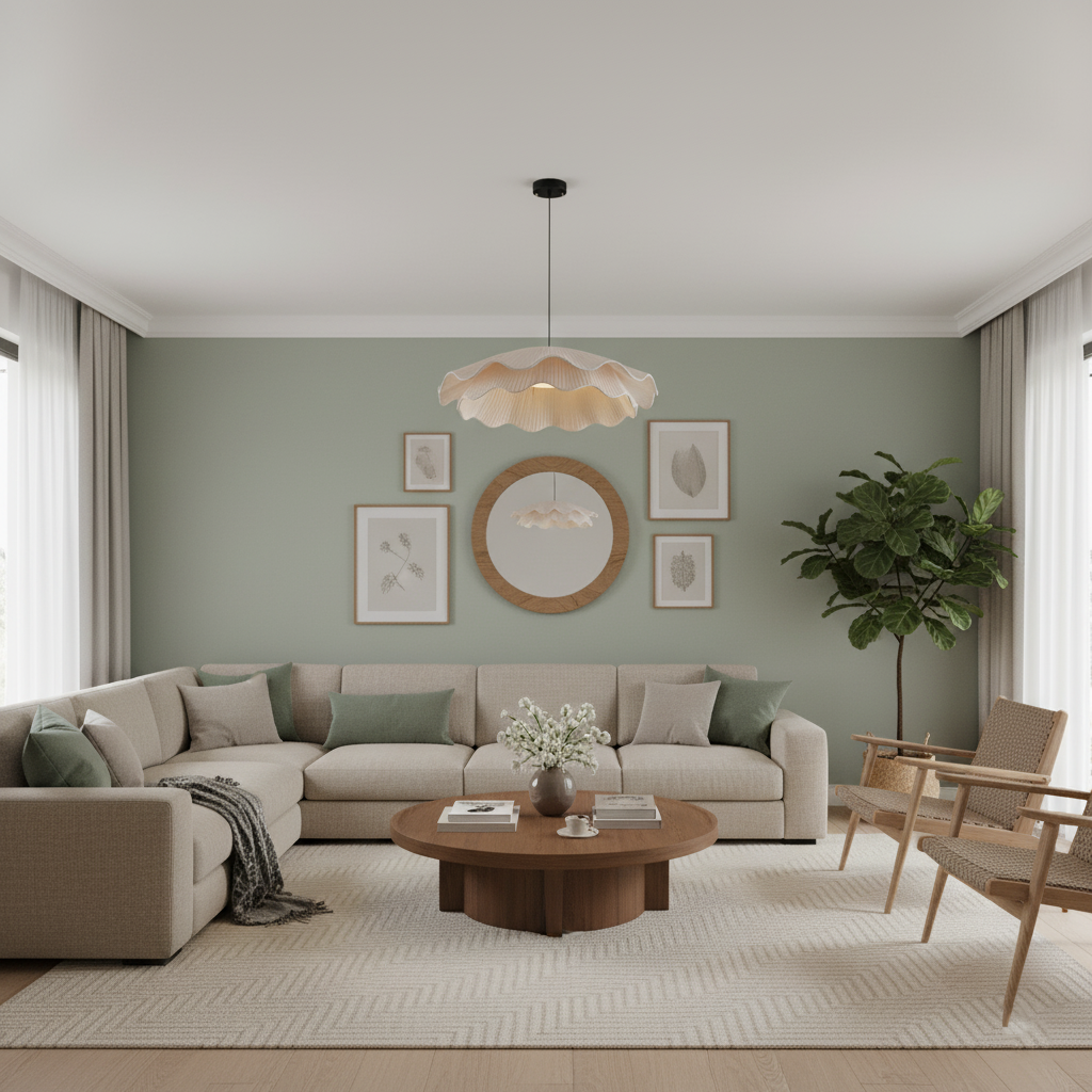 Adjustable Hanging Fixture with Metal & Cloth Shade for Overhead Illumination in Dining Spaces