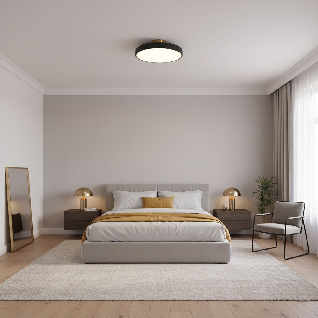 LED Ceiling Light Fixture 12 in Dimmable Round Low Profile for Bedroom Kitchen Office Home Modern Acrylic