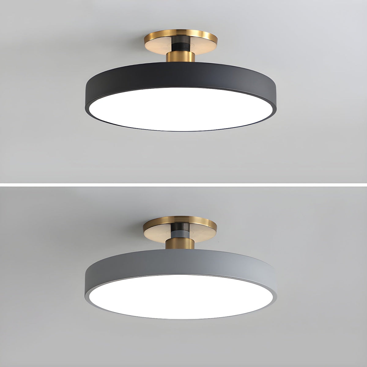 LED Ceiling Light Fixture 12 in Dimmable Round Low Profile for Bedroom Kitchen Office Home Modern Acrylic