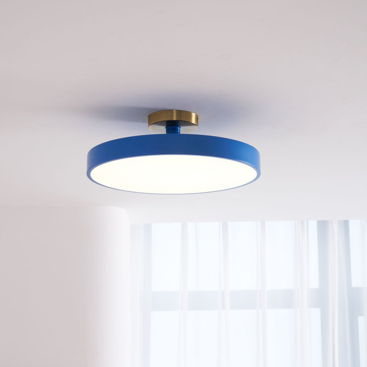 LED Ceiling Light Fixture 12 in Dimmable Round Low Profile for Bedroom Kitchen Office Home Modern Acrylic
