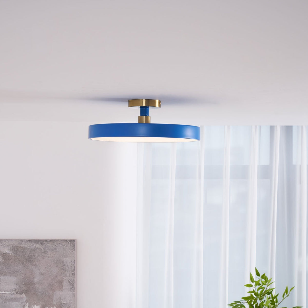 LED Ceiling Light Fixture 12 in Dimmable Round Low Profile for Bedroom Kitchen Office Home Modern Acrylic