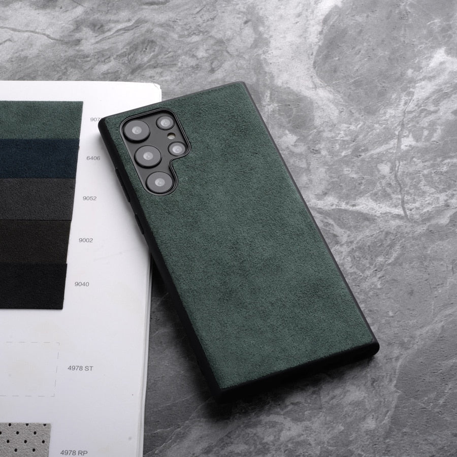 Samsung Galaxy Phone Case Luxe Suede-Alternative Material Slim Fit Protective Cover for S21 S22 S23 S24 S25 S26 Note 20