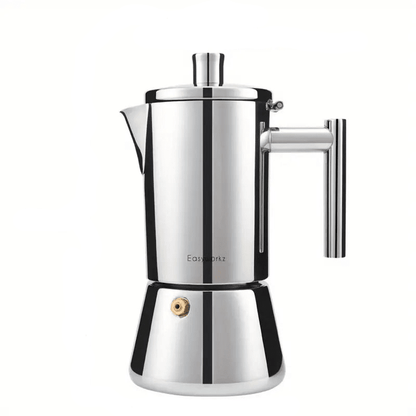 Italian Moka Pot | Premium Stainless Steel Espresso Maker with Heat-Resistant Handle | Versatile Brewing for Authentic Flavor