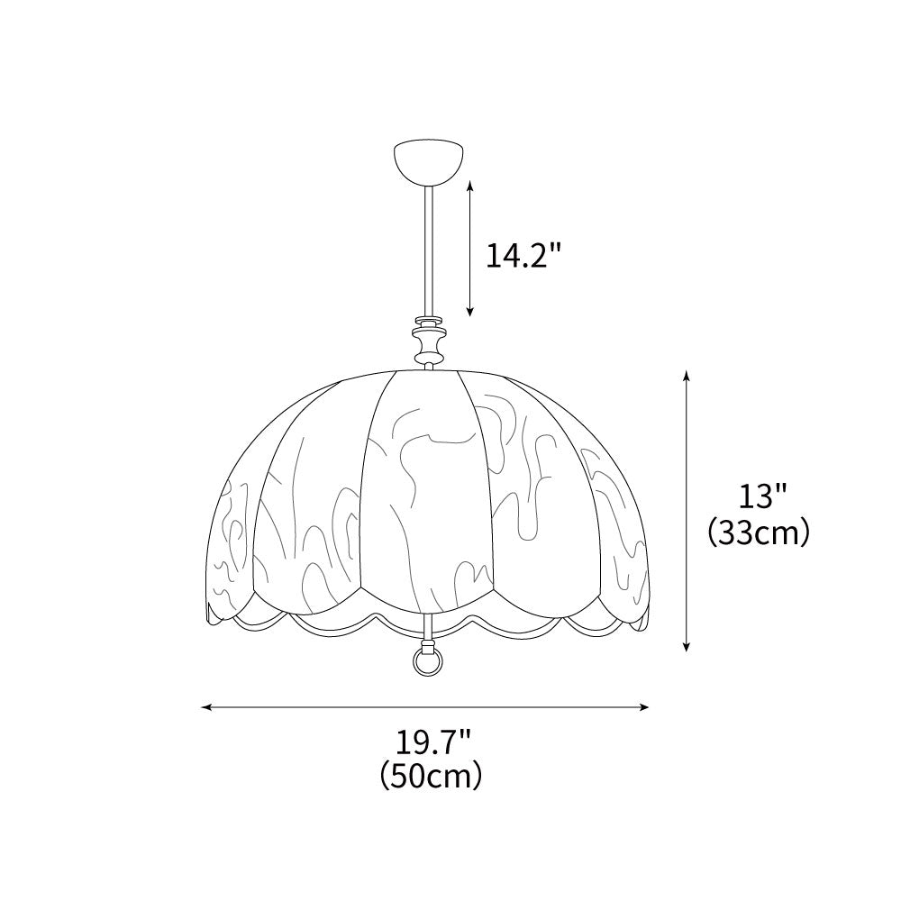 Woven Fabric Shade Drop Fixture 20-Inch Mixed-Material Frame for Table & Island Overhead Lighting