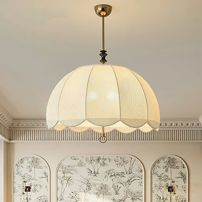 Woven Fabric Shade Drop Fixture 20-Inch Mixed-Material Frame for Table & Island Overhead Lighting