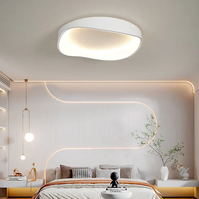Flush Mount LED Ceiling Light Dimmable with Remote 16-20 Inch Round White Fixture for Bedroom Living Room Kitchen Modern Low Profile 3.5 Inc