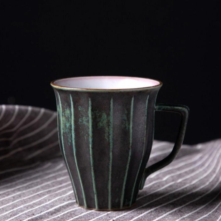Japanese-Inspired Ceramic Cups and Mugs with Textured Grip – 6 oz Capacity