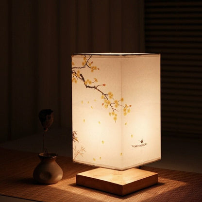 Wooden Accent Lamp with Natural Bamboo Finish – 4.7 in × 10.6 in Ambient Lighting for Nightstands, Desks, and Reading Nooks – Modern Minimal