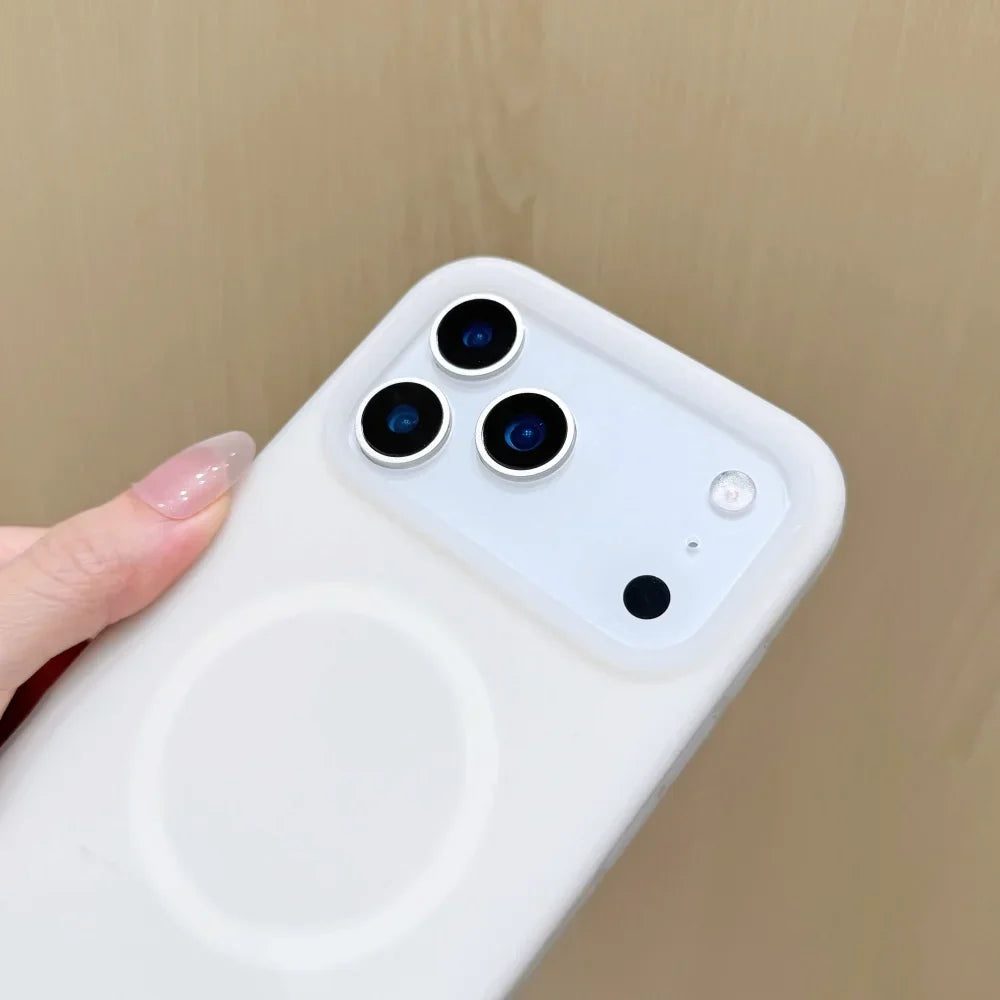 Silicone iPhone Case with Magnetic Ring Stand for 15 16 17 Pro Max