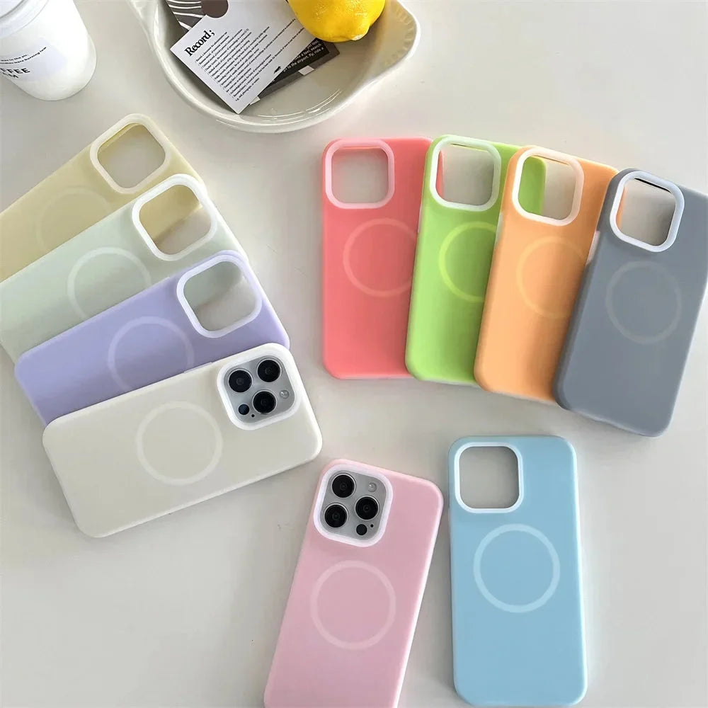 Silicone iPhone Case with Magnetic Ring Stand for 15 16 17 Pro Max