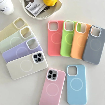Silicone iPhone Case with Magnetic Ring Stand for 15 16 17 Pro Max