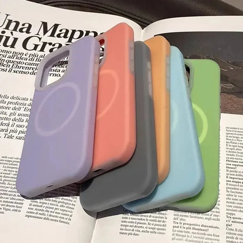 Silicone iPhone Case with Magnetic Ring Stand for 15 16 17 Pro Max
