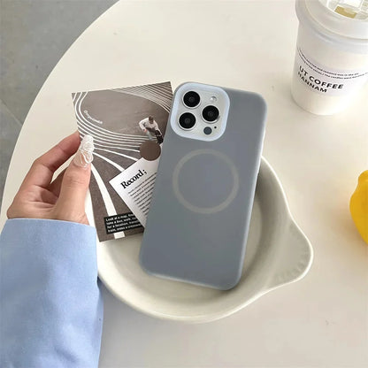 Silicone iPhone Case with Magnetic Ring Stand for 15 16 17 Pro Max