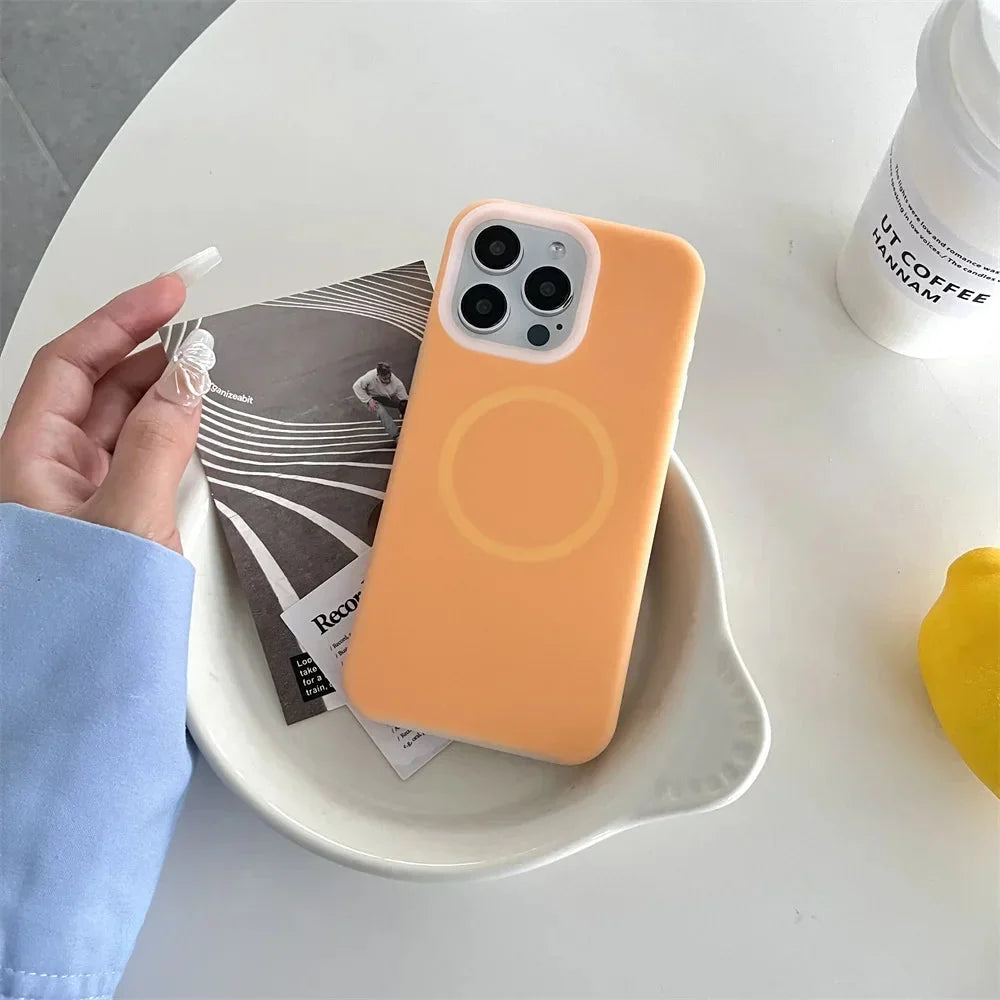 Silicone iPhone Case with Magnetic Ring Stand for 15 16 17 Pro Max