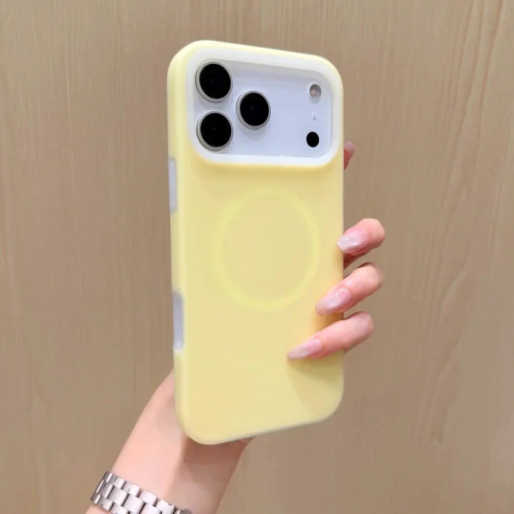 Silicone iPhone Case with Magnetic Ring Stand for 15 16 17 Pro Max