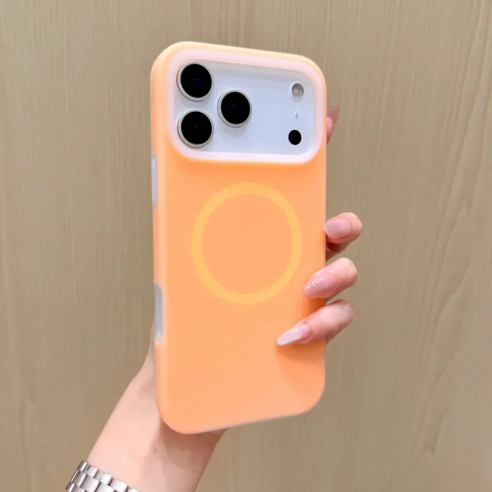 Silicone iPhone Case with Magnetic Ring Stand for 15 16 17 Pro Max