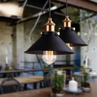 Minimalist Hanging Light Fixture with Matte Black & Gold Accents for Kitchen Island, Dining Room, Workspace