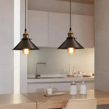 Minimalist Hanging Light Fixture with Matte Black & Gold Accents for Kitchen Island, Dining Room, Workspace