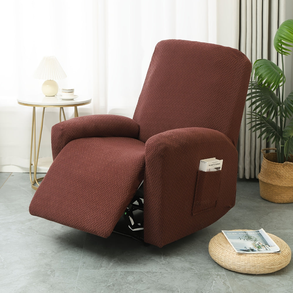Juno Collection | Recliner Chair Cover with Side Pocket for Enhanced Comfort
