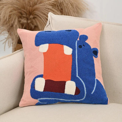 Kaleo Cushion Cover - Nordic Embroidered Design, Soft Polyester Cotton Blend
