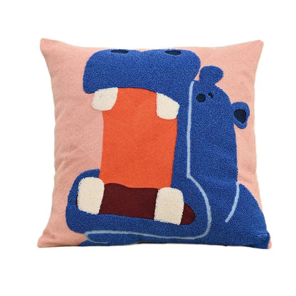 Kaleo Cushion Cover - Nordic Embroidered Design, Soft Polyester Cotton Blend