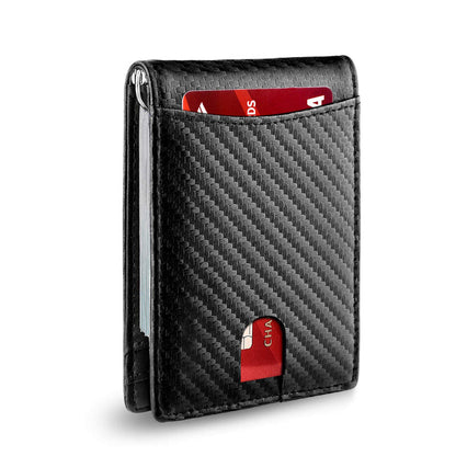 RFID Blocking Leather Card Holder with Theft-Proof Design | Compact Wallet for Daily Use