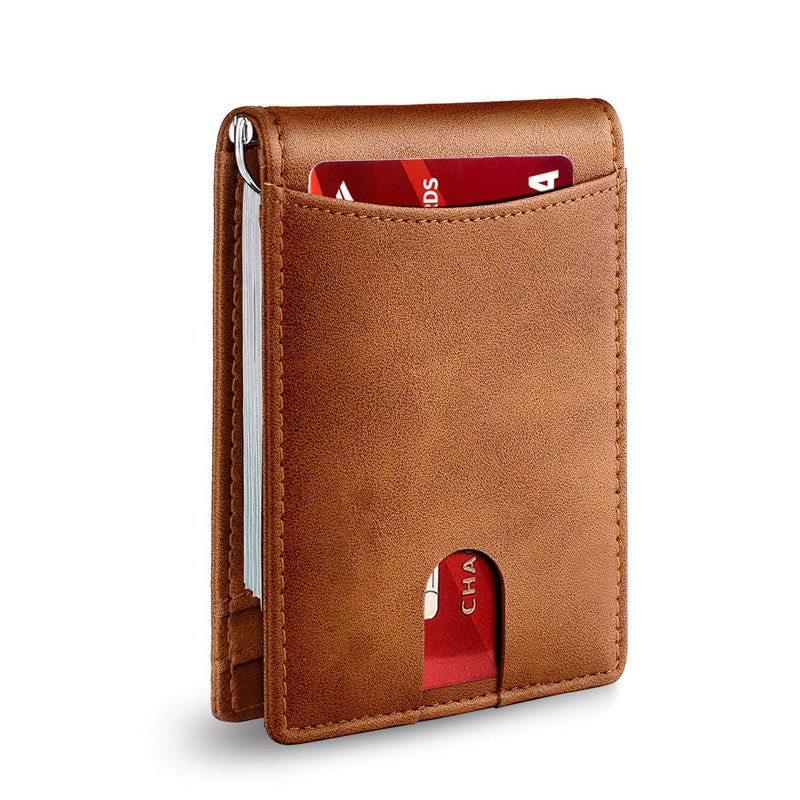 RFID Blocking Leather Card Holder with Theft-Proof Design | Compact Wallet for Daily Use
