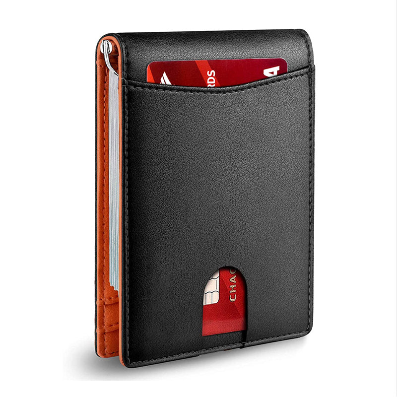 RFID Blocking Leather Card Holder with Theft-Proof Design | Compact Wallet for Daily Use