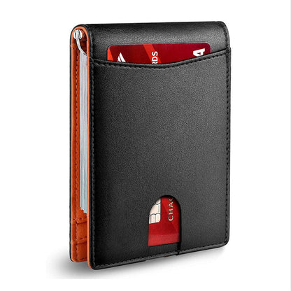 RFID Blocking Leather Card Holder with Theft-Proof Design | Compact Wallet for Daily Use
