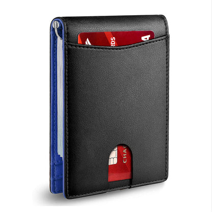 RFID Blocking Leather Card Holder with Theft-Proof Design | Compact Wallet for Daily Use