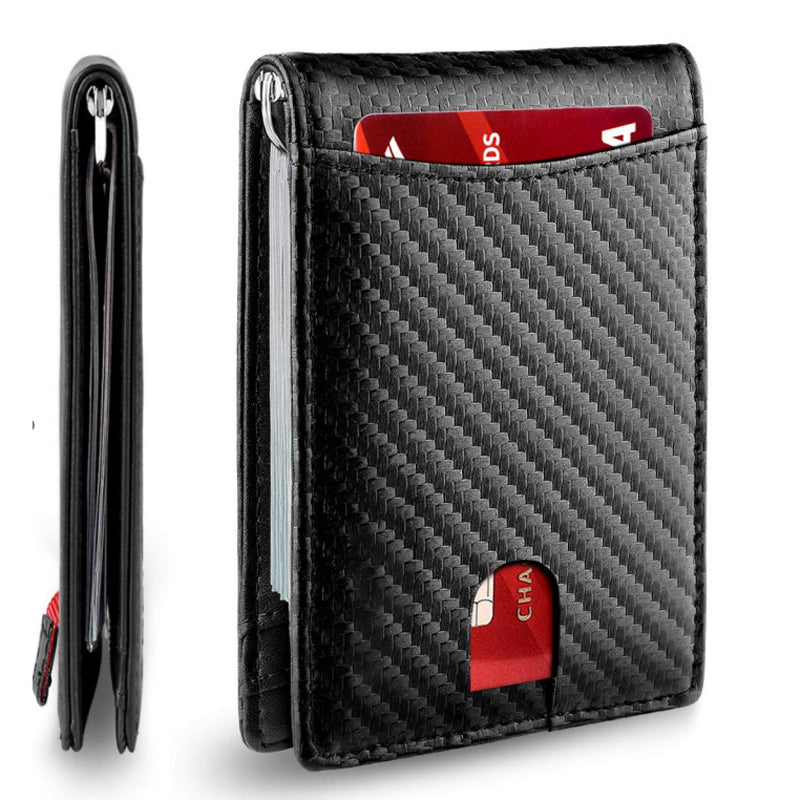 RFID Blocking Leather Card Holder with Theft-Proof Design | Compact Wallet for Daily Use