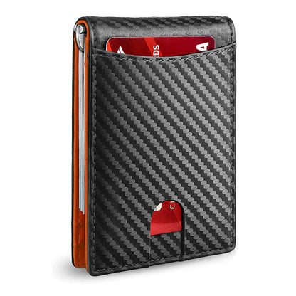 RFID Blocking Leather Card Holder with Theft-Proof Design | Compact Wallet for Daily Use