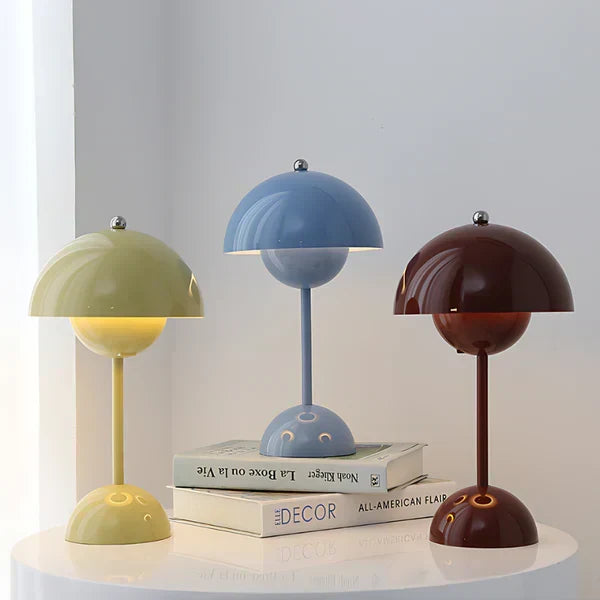 Cordless Mushroom Desk Lamp with 3-Level Dimmer – Rechargeable LED Nightstand Light for Bedroom, Office & Living Room – 11.6 in Height